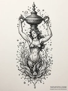 Tattoo sketch aquarius’s water pouring from a… — эскиз тату (№1751131610_0, 28.06.2025 17:26) — Tatufoto.com