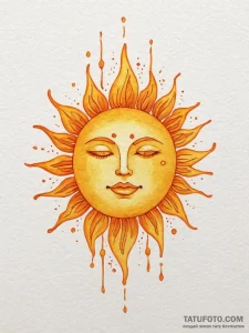 Tattoo design a glowing yellow and orange wat… — эскиз тату (№1751131696_0, 28.06.2025 17:28) — Tatufoto.com