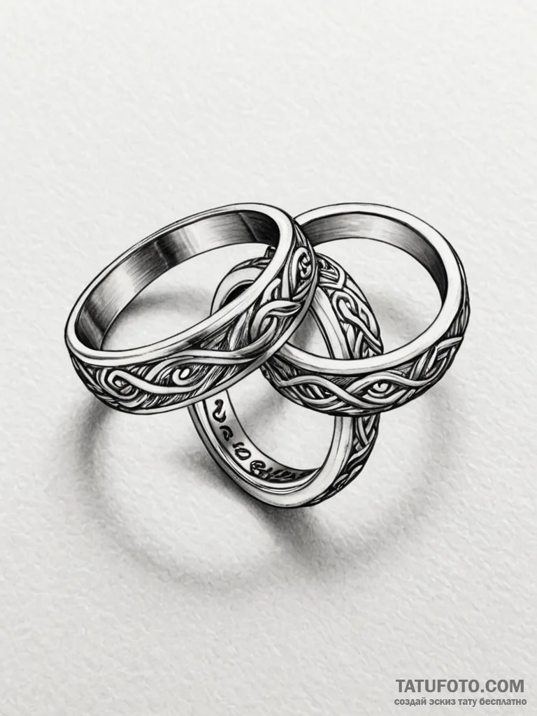 Tattoo design a pair of matching rings, one o... - эскиз тату (№1751132021_0, 28.06.2025 17:33) — Tatufoto.com