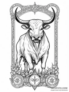 Tattoo design a taurus bull with the «hieroph… — эскиз тату (№1751132345_0, 28.06.2025 17:39) — Tatufoto.com