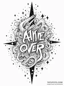 Tattoo sketch an abstract «game over» screen… — эскиз тату (№1751132593_0, 28.06.2025 17:43) — Tatufoto.com