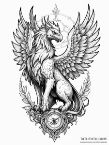 Tattoo design a powerful griffin, majestic an… — эскиз тату (№1751132764_0, 28.06.2025 17:46) — Tatufoto.com