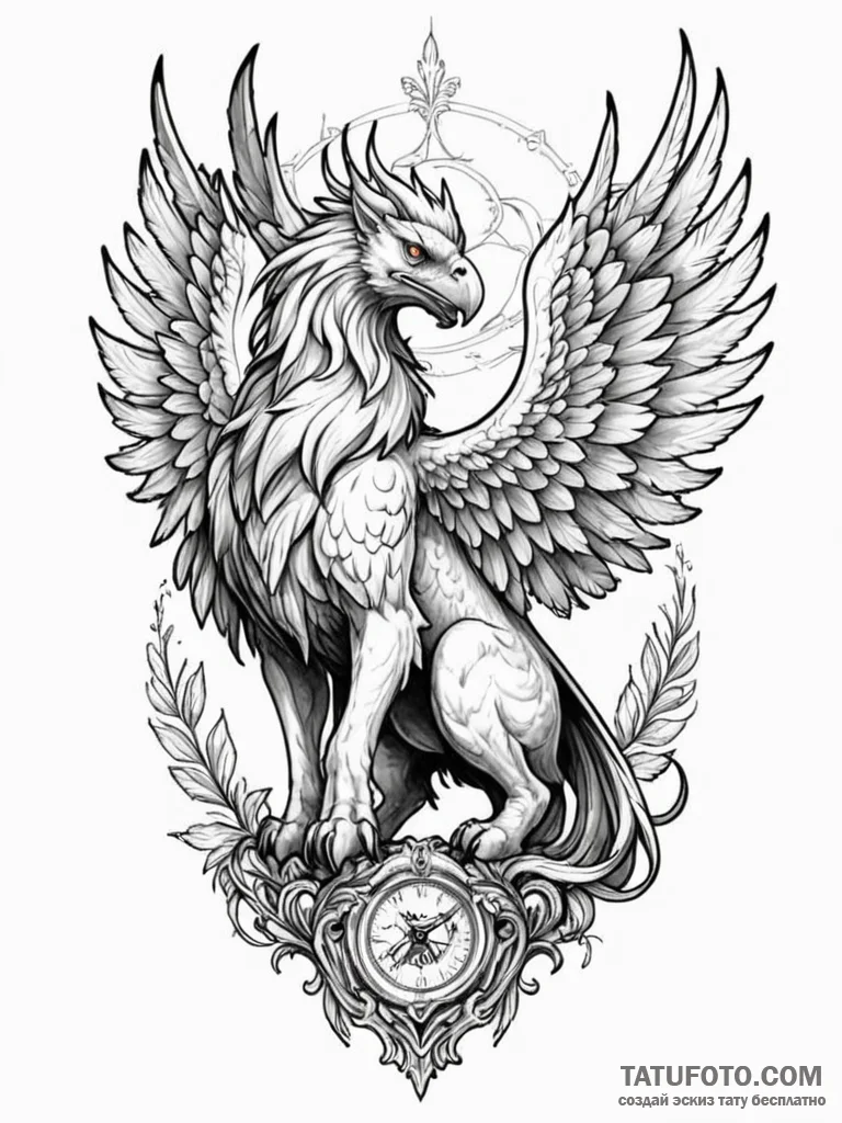 Tattoo design a powerful griffin, majestic an... - эскиз тату (№1751132764_0, 28.06.2025 17:46) — Tatufoto.com
