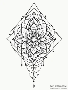 Tattoo design a geometric pattern that embodi... - эскиз тату (№1751133364_0, 28.06.2025 17:56) — Tatufoto.com