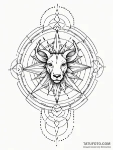 Tattoo sketch a zodiac symbol hidden within a... - эскиз тату (№1751133533_0, 28.06.2025 17:58) — Tatufoto.com