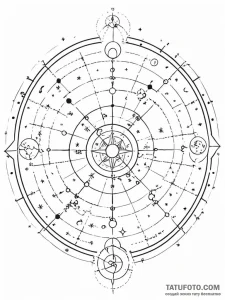 Tattoo design a celestial map with the chosen... - эскиз тату (№1751134465_0, 28.06.2025 18:14) — Tatufoto.com