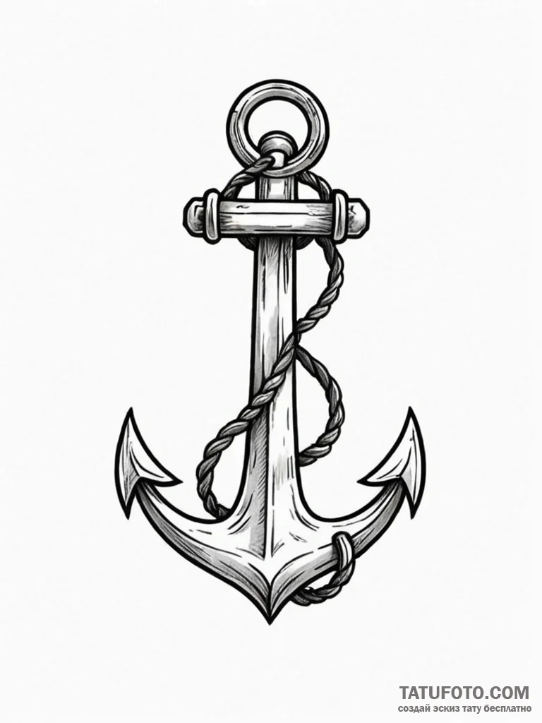 Tattoo design a tiny, symbolic anchor. - эскиз тату (№1751134564_0, 28.06.2025 18:16) — Tatufoto.com