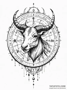 Tattoo design a zodiac symbol integrated into... - эскиз тату (№1751137215_0, 28.06.2025 19:00) — Tatufoto.com