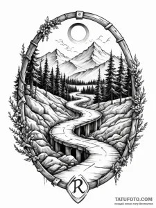 73. tattoo sketch: a "raduga" rune integrated... - эскиз тату (№1751137302_0, 28.06.2025 19:01) — Tatufoto.com