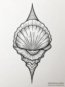 Tattoo design a minimalist seashell, represen... - эскиз тату (№1751138207_0, 28.06.2025 19:16) — Tatufoto.com