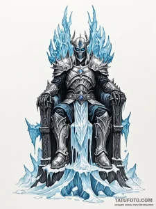 Lich king on a throne of ice and bone - эскиз тату (№1751138735_0, 28.06.2025 19:25) — Tatufoto.com