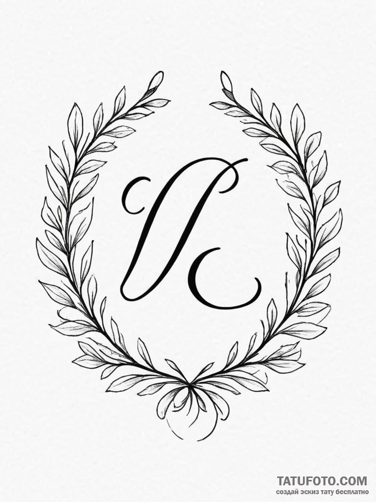 Tattoo sketch a simple initial or name of a l... - эскиз тату (№1751139714_0, 28.06.2025 19:41) — Tatufoto.com
