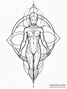 Tattoo design abstract lines forming a powerf... - эскиз тату (№1751139858_0, 28.06.2025 19:44) — Tatufoto.com