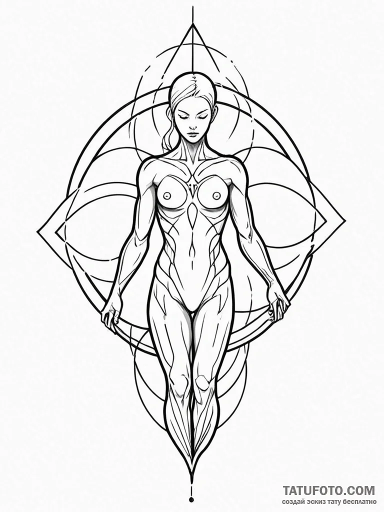 Tattoo design abstract lines forming a powerf... - эскиз тату (№1751139858_0, 28.06.2025 19:44) — Tatufoto.com