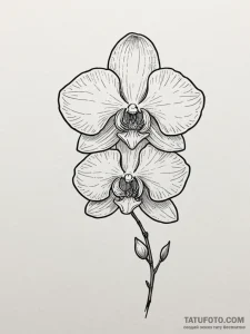 Tattoo design a single, elegant orchid, with... - эскиз тату (№1751139939_0, 28.06.2025 19:45) — Tatufoto.com