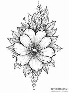 Tattoo sketch a blooming flower with subtle l... - эскиз тату (№1751140245_0, 28.06.2025 19:50) — Tatufoto.com