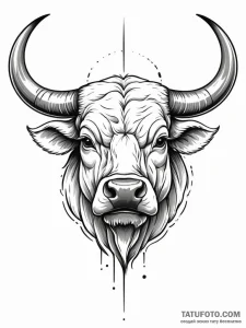 Tattoo sketch a stylized bull's head, solid a... - эскиз тату (№1751141125_0, 28.06.2025 20:05) — Tatufoto.com