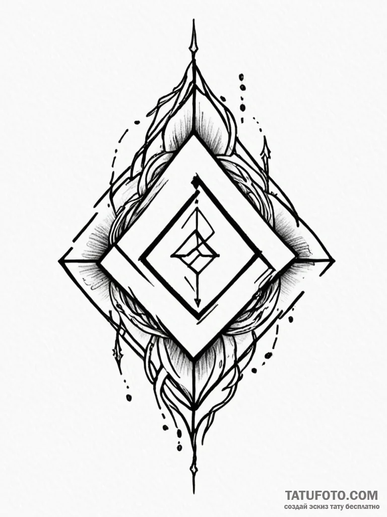143. tattoo sketch: "potok" rune as a path of... - эскиз тату (№1751141656_0, 28.06.2025 20:14) — Tatufoto.com
