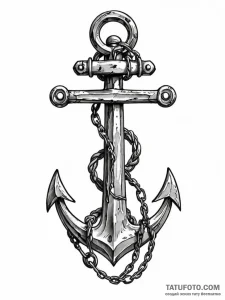 A detailed shot of the rusted chain of a ship... - эскиз тату (№1751142676_0, 28.06.2025 20:31) — Tatufoto.com