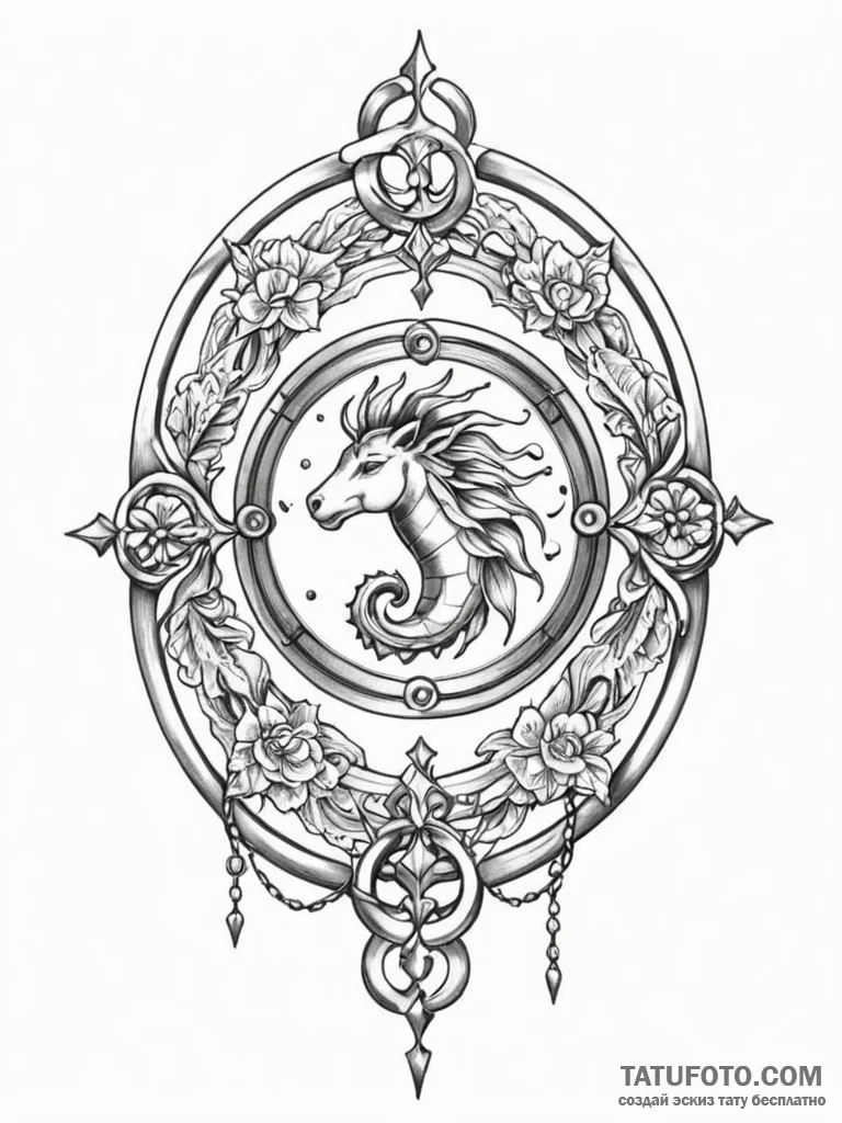 Tattoo design a zodiac symbol with a keyhole... - эскиз тату (№1751144244_0, 28.06.2025 20:57) — Tatufoto.com