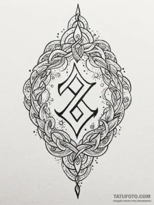 152. tattoo design: a "gadat" rune with swirl... - эскиз тату (№1751144407_0, 28.06.2025 21:00) — Tatufoto.com