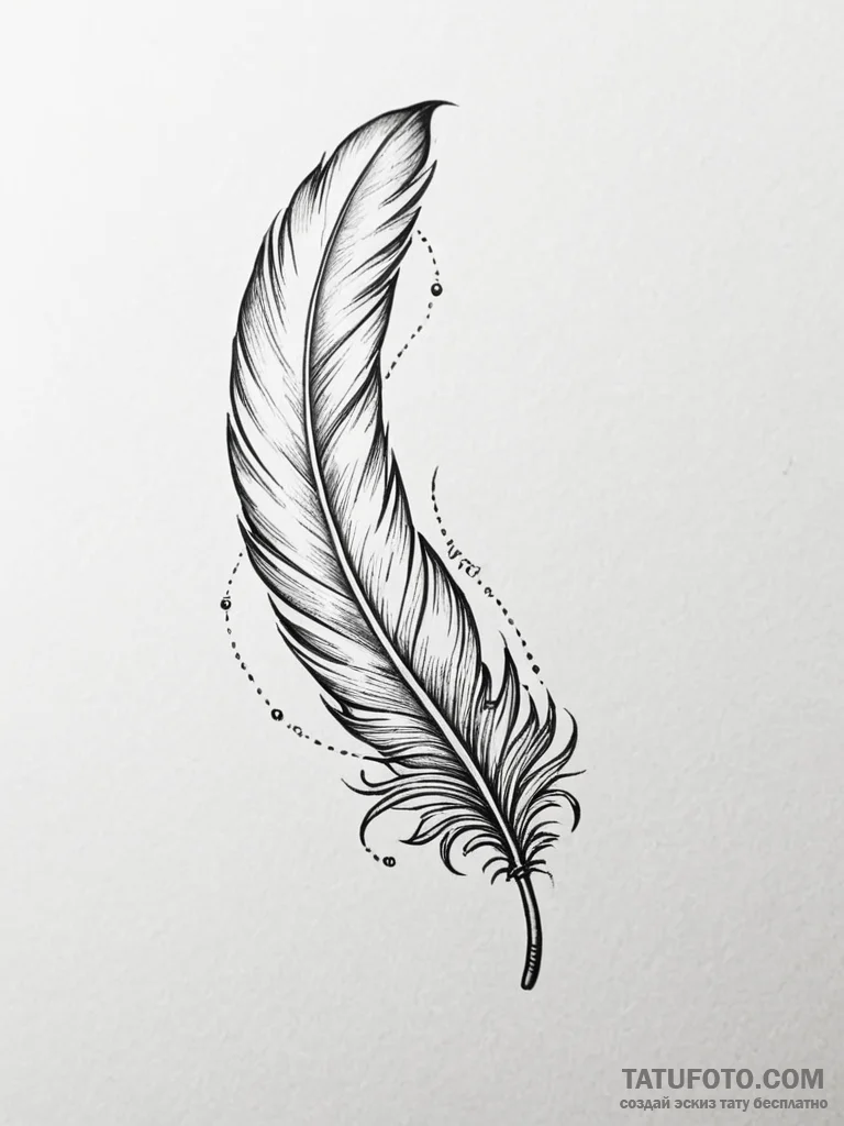 Tattoo design a feather transforming into a b... - эскиз тату (№1751145809_0, 28.06.2025 21:23) — Tatufoto.com