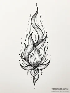 Tattoo sketch a powerful, abstract flame. - эскиз тату (№1751147193_0, 28.06.2025 21:46) — Tatufoto.com