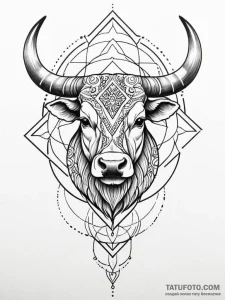 Tattoo design a taurus bull in neo-traditiona... - эскиз тату (№1751147412_0, 28.06.2025 21:50) — Tatufoto.com