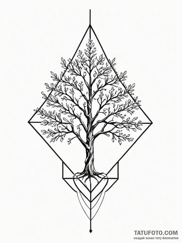 Tattoo design a minimalist geometric represen... - эскиз тату (№1751148332_0, 28.06.2025 22:05) — Tatufoto.com