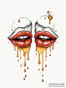 Tattoo sketch a pair of lips, slightly parted... - эскиз тату (№1751148409_0, 28.06.2025 22:06) — Tatufoto.com
