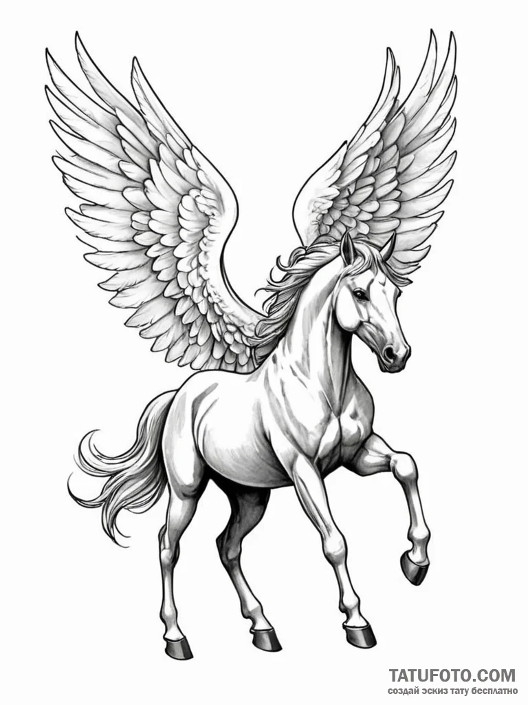 Pegasus - эскиз тату (№1751149626_0, 28.06.2025 22:27) — Tatufoto.com