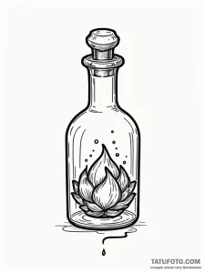 Tattoo sketch a tiny stylized potion bottle l... - эскиз тату (№1751149785_0, 28.06.2025 22:29) — Tatufoto.com