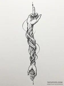 Tattoo sketch a forearm with flowing lines re... - эскиз тату (№1751149861_0, 28.06.2025 22:31) — Tatufoto.com