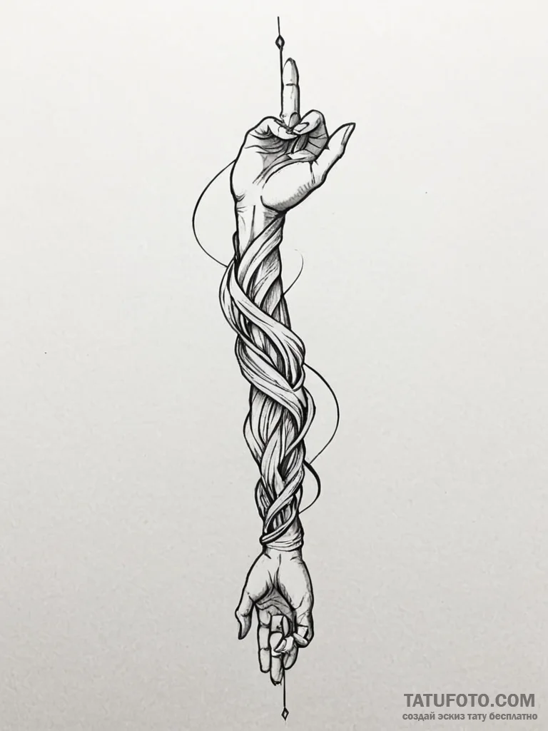 Tattoo sketch a forearm with flowing lines re... - эскиз тату (№1751149861_0, 28.06.2025 22:31) — Tatufoto.com