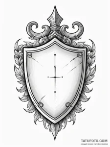 Tattoo sketch a stylized shield with a specif... - эскиз тату (№1751150057_0, 28.06.2025 22:34) — Tatufoto.com
