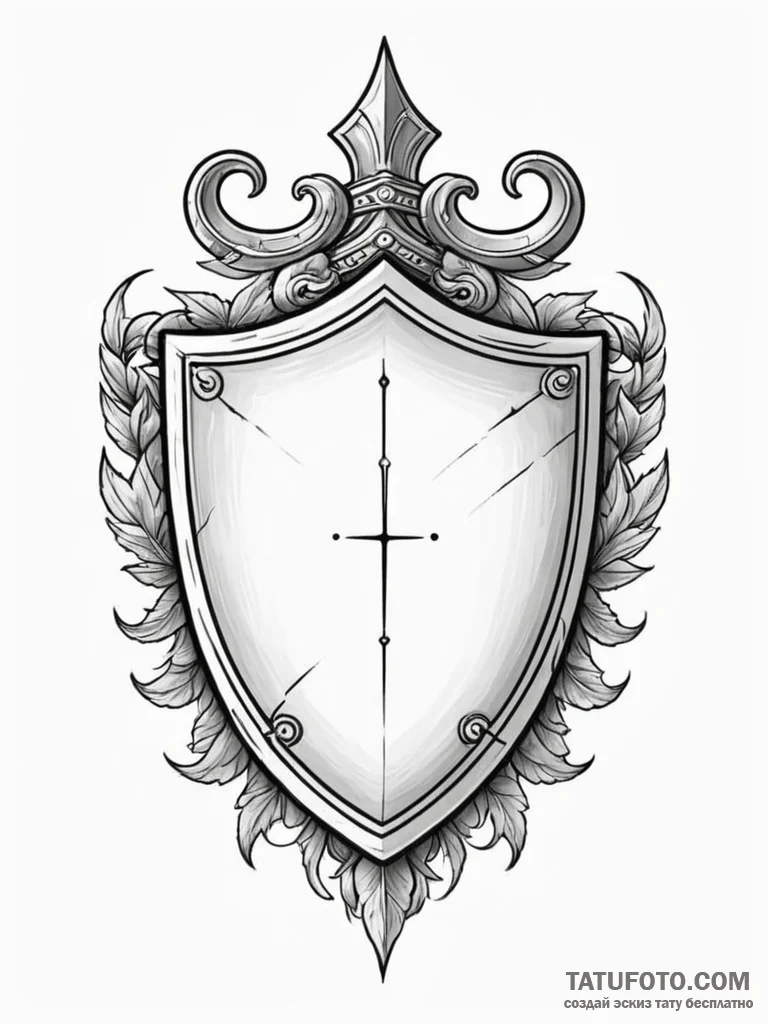 Tattoo sketch a stylized shield with a specif... - эскиз тату (№1751150057_0, 28.06.2025 22:34) — Tatufoto.com