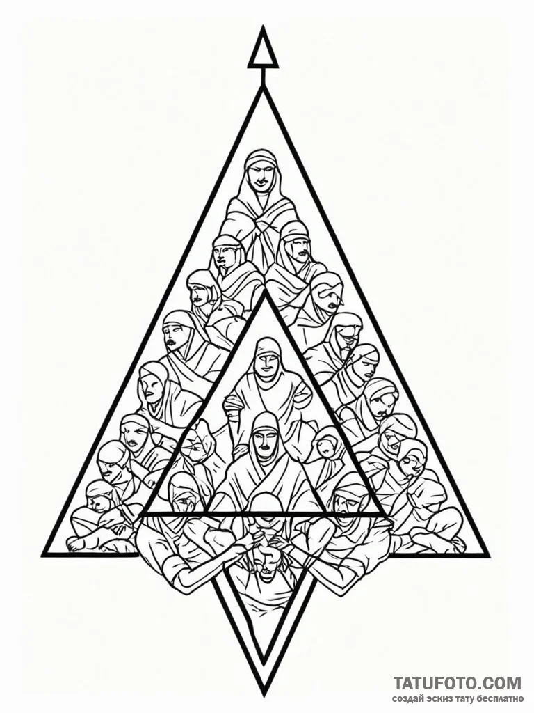 Tattoo sketch a group of abstract figures sup... - эскиз тату (№1751150142_0, 28.06.2025 22:35) — Tatufoto.com