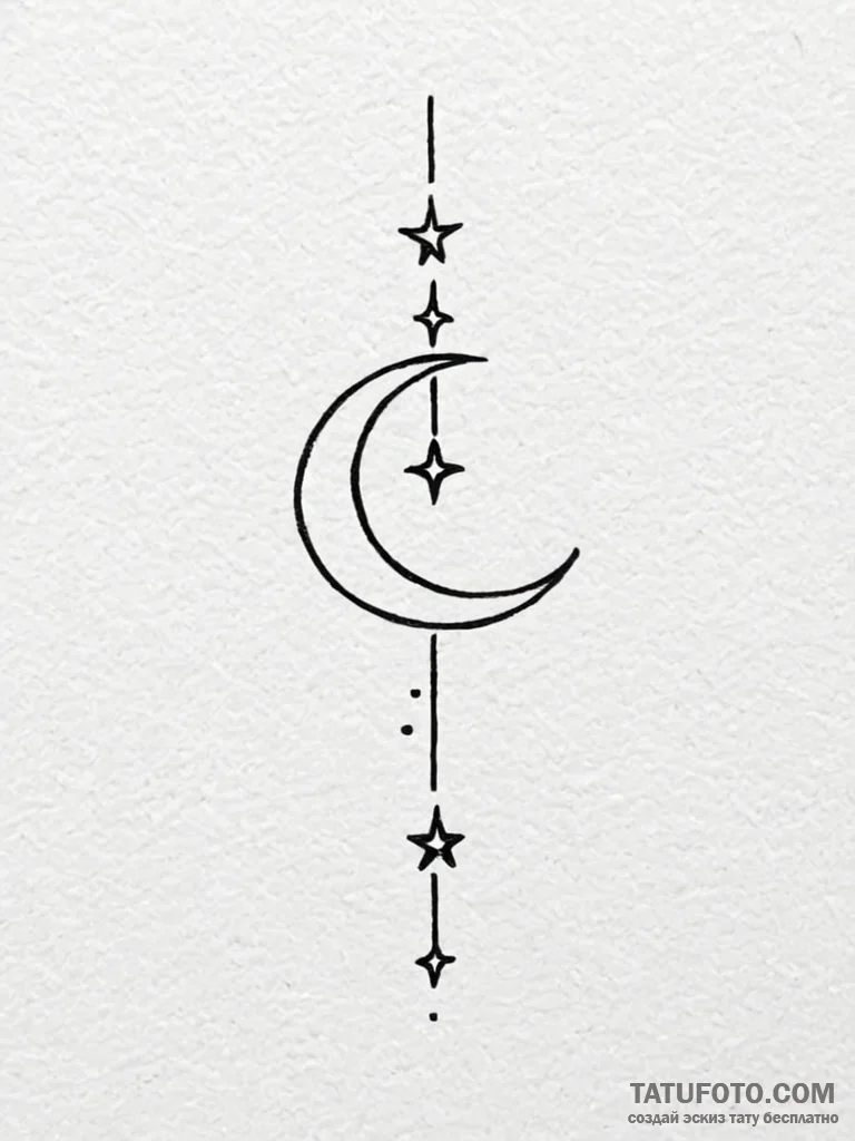Tattoo design a single, tiny star or moon sym... - эскиз тату (№1751150218_0, 28.06.2025 22:36) — Tatufoto.com