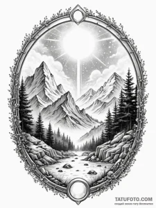 Tattoo sketch a glowing portal frame opening... - эскиз тату (№1751150558_0, 28.06.2025 22:42) — Tatufoto.com