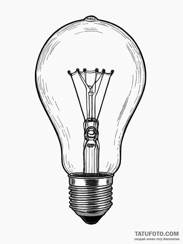 A macro photograph of the filament inside a g... - эскиз тату (№1751151068_0, 28.06.2025 22:51) — Tatufoto.com