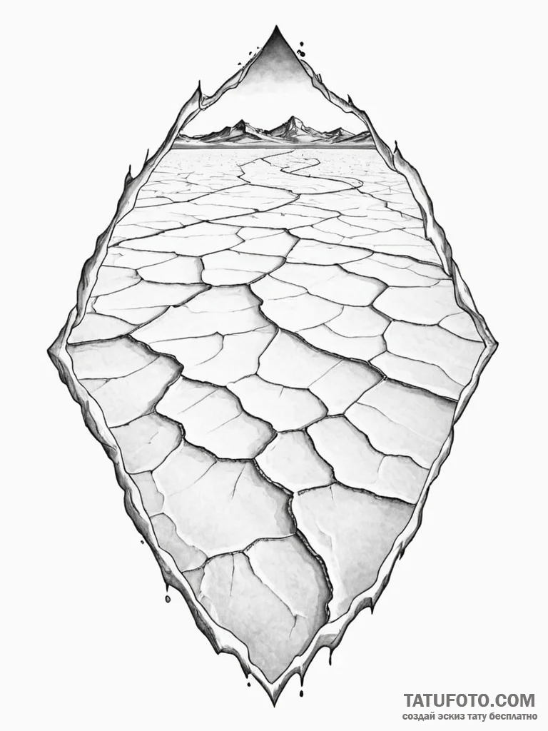 The abstract pattern of salt flats. - эскиз тату (№1751151496_0, 28.06.2025 22:58) — Tatufoto.com