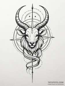 Tattoo sketch a single zodiac symbol outlined... - эскиз тату (№1751151738_0, 28.06.2025 23:02) — Tatufoto.com