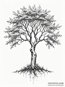 Tattoo sketch two trees whose branches merge... - эскиз тату (№1751153343_0, 28.06.2025 23:29) — Tatufoto.com