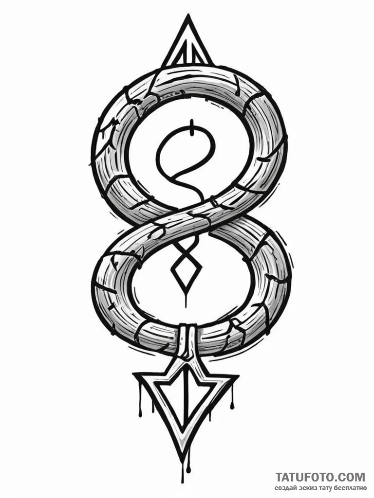 87. tattoo design: a "treba" rune with a subt... - эскиз тату (№1751153781_0, 28.06.2025 23:36) — Tatufoto.com