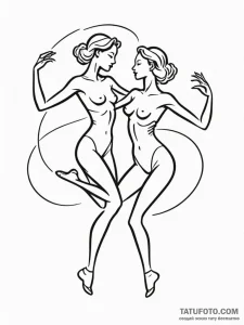 Tattoo design a pair of dancing figures in a... - эскиз тату (№1751154127_0, 28.06.2025 23:42) — Tatufoto.com