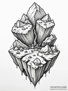 Tattoo sketch an earth tremor causing rocks t... - эскиз тату (№1751154467_0, 28.06.2025 23:47) — Tatufoto.com