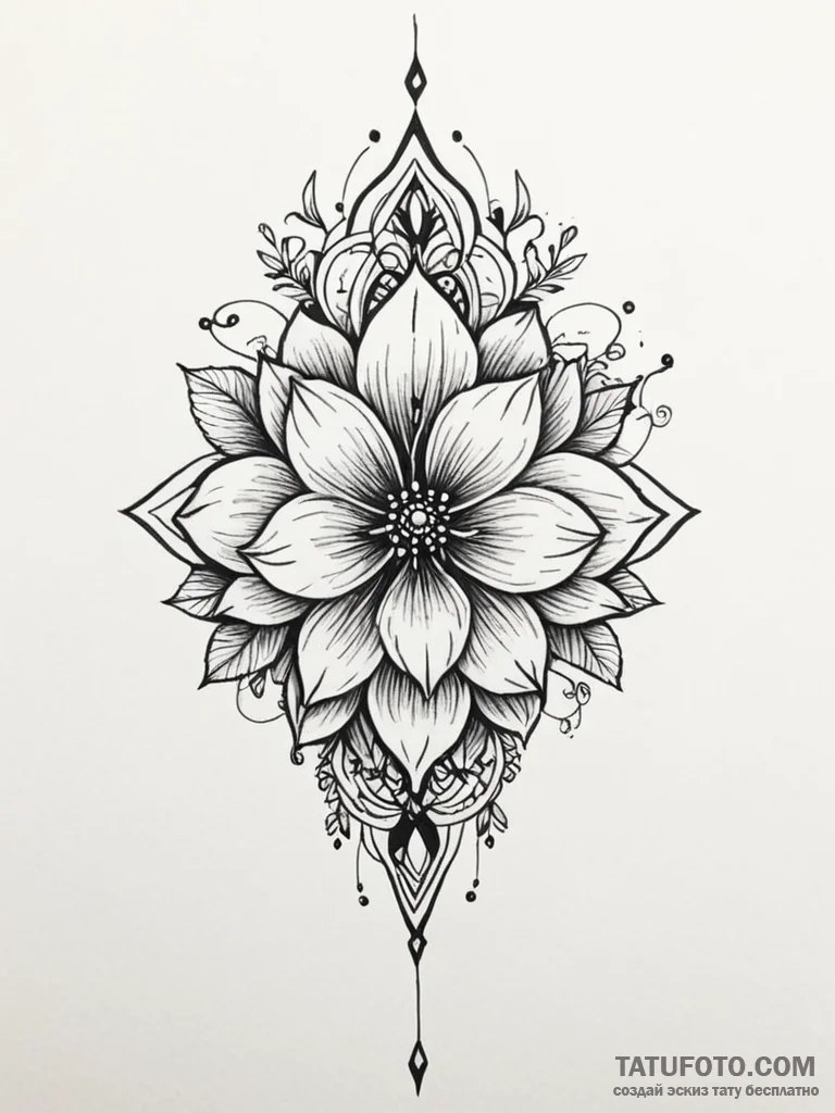 Tattoo design a dramatic blackwork design wit... - эскиз тату (№1751154564_0, 28.06.2025 23:49) — Tatufoto.com