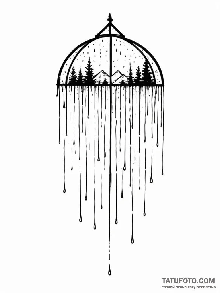 Tattoo design a delicate rain-streaked window... - эскиз тату (№1751154724_0, 28.06.2025 23:52) — Tatufoto.com