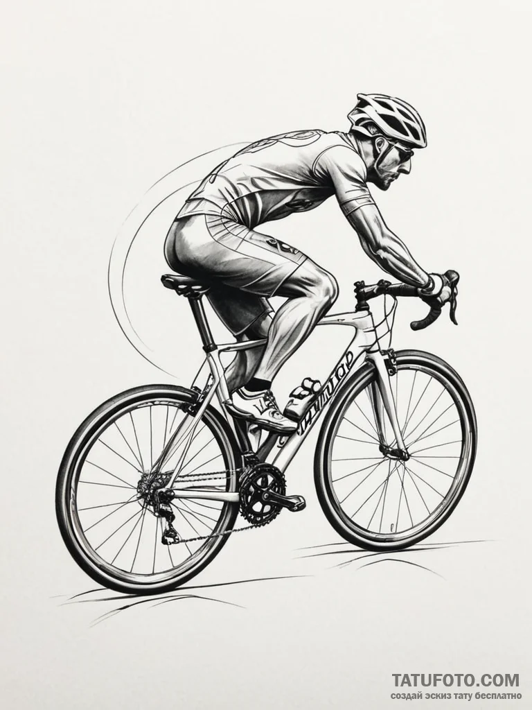 Tattoo design a cyclist's leg muscles in moti... - эскиз тату (№1751157839_0, 29.06.2025 00:43) — Tatufoto.com