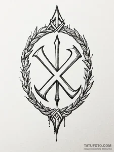104. tattoo design: a minimalist "opora" rune... - эскиз тату (№1751158063_0, 29.06.2025 00:47) — Tatufoto.com